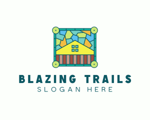 Stained Glass Rural House logo design