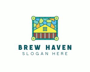 Stained Glass Rural House logo design