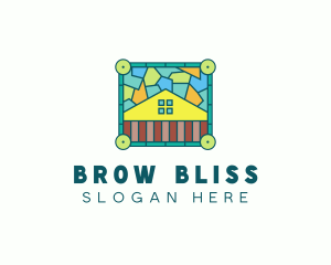 Stained Glass Rural House logo design