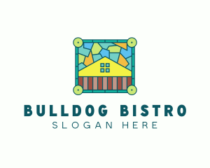 Stained Glass Rural House logo design