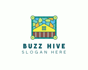 Stained Glass Rural House logo design