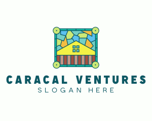 Stained Glass Rural House logo design