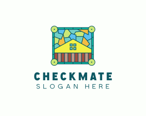 Stained Glass Rural House logo design