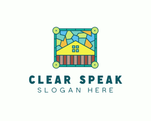 Stained Glass Rural House logo design