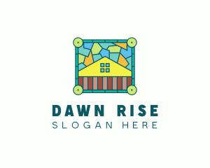 Stained Glass Rural House logo design