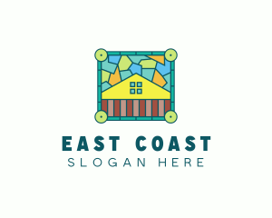 Stained Glass Rural House logo design