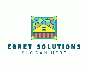 Stained Glass Rural House logo design