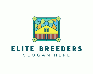 Stained Glass Rural House logo design