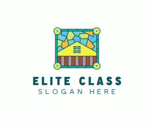 Stained Glass Rural House logo design