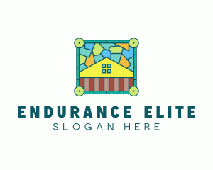 Stained Glass Rural House logo design