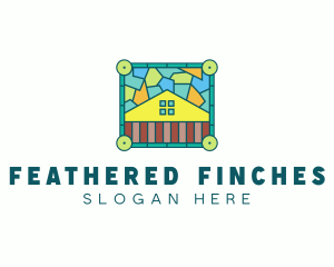 Stained Glass Rural House logo design