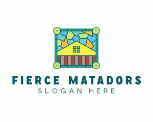 Stained Glass Rural House logo design