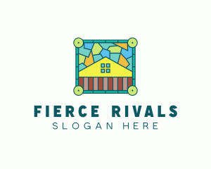 Stained Glass Rural House logo design