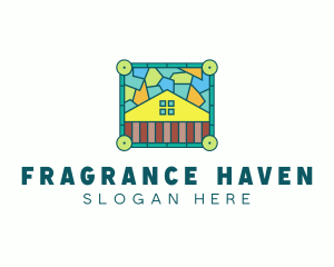 Stained Glass Rural House logo design