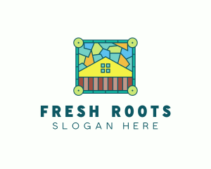 Stained Glass Rural House logo design