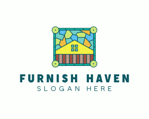 Stained Glass Rural House logo design