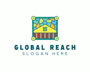 Stained Glass Rural House logo design