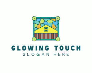 Stained Glass Rural House logo design