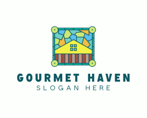 Stained Glass Rural House logo design