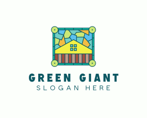 Stained Glass Rural House logo design