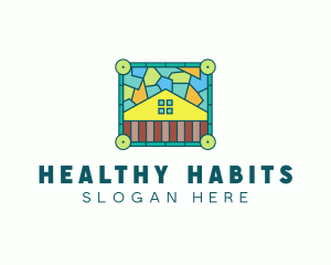 Stained Glass Rural House logo design