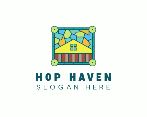 Stained Glass Rural House logo design