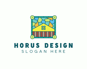 Stained Glass Rural House logo design