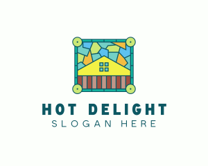 Stained Glass Rural House logo design