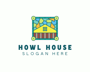 Stained Glass Rural House logo design