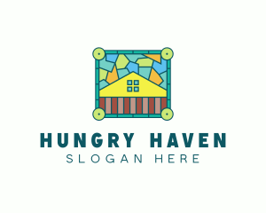 Stained Glass Rural House logo design