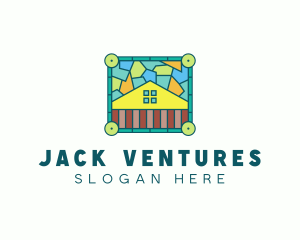 Stained Glass Rural House logo design