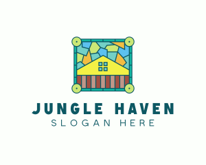 Stained Glass Rural House logo design