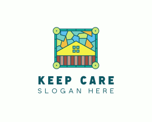 Stained Glass Rural House logo design