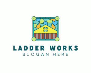 Stained Glass Rural House logo design