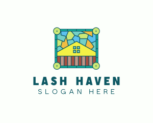 Stained Glass Rural House logo design