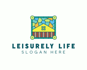 Stained Glass Rural House logo design