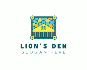 Stained Glass Rural House logo design