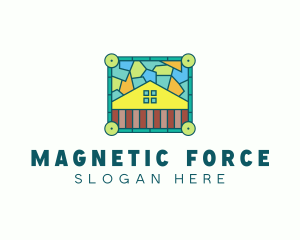 Stained Glass Rural House logo design