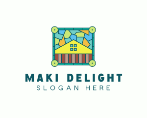 Stained Glass Rural House logo design