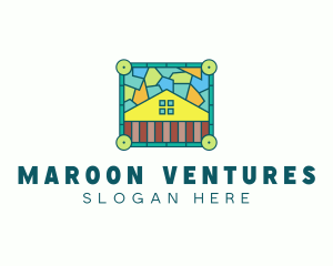 Stained Glass Rural House logo design