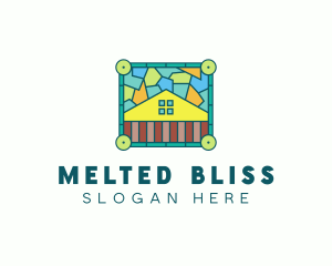 Stained Glass Rural House logo design