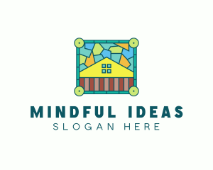 Stained Glass Rural House logo design