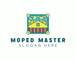 Stained Glass Rural House logo design