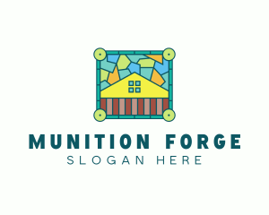 Stained Glass Rural House logo design