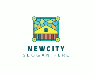 Stained Glass Rural House logo design