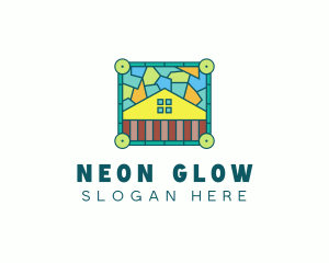 Stained Glass Rural House logo design