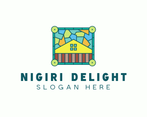 Stained Glass Rural House logo design