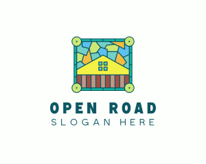 Stained Glass Rural House logo design