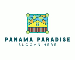 Stained Glass Rural House logo design