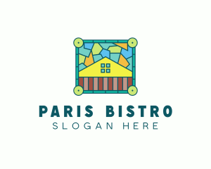 Stained Glass Rural House logo design